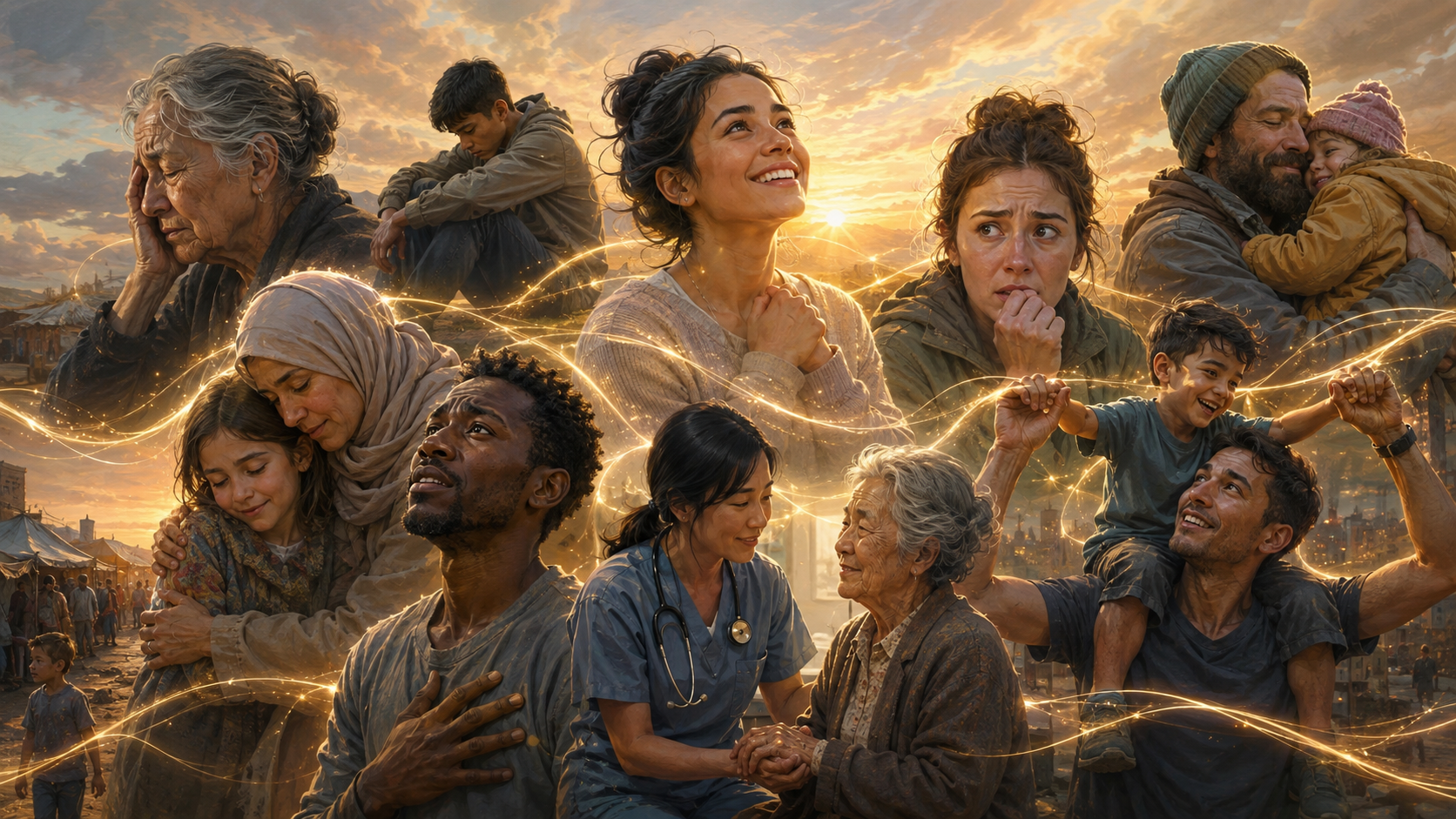 people expressing diverse human emotions across different cultures