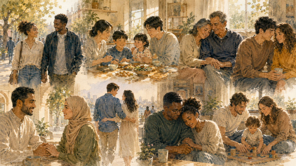 different cultural expressions of romantic love, affection and commitment