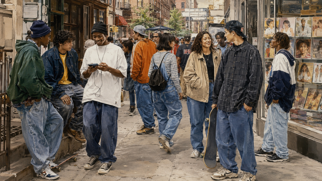streetwear becoming part of mainstream youth fashion in the 1990s