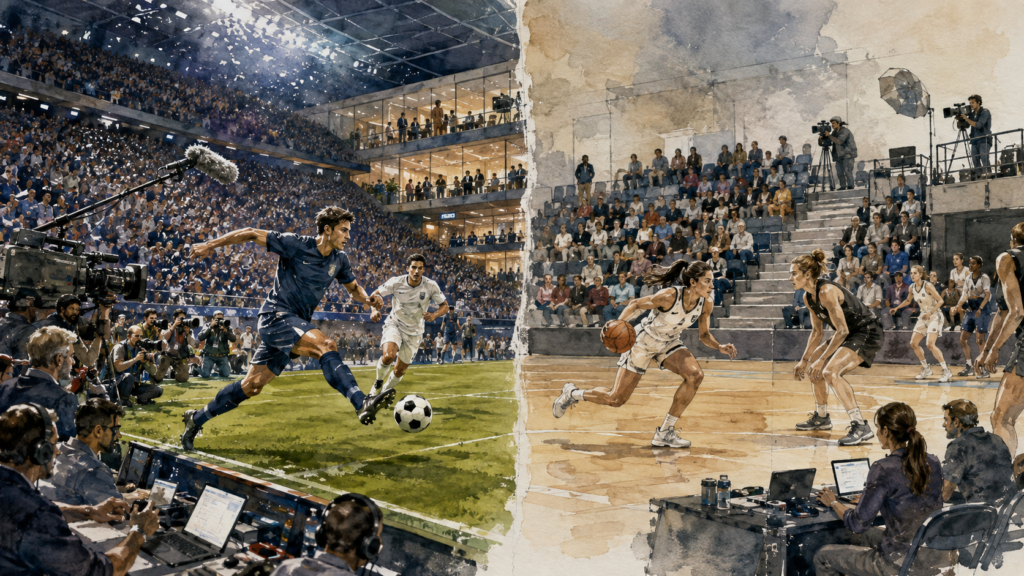 male and female athletes competing within different sports revenue environments
