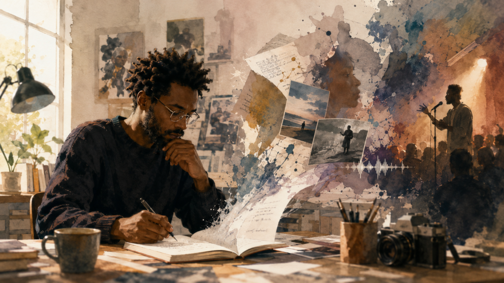 contemporary poetry combining written visual and performance forms
