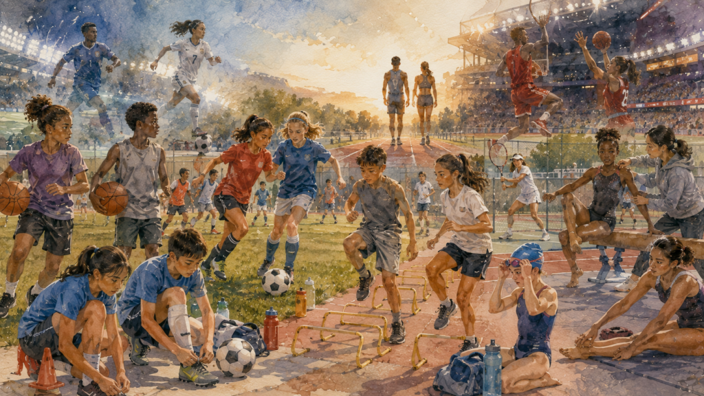 young athletes receiving equal opportunities in training and sports development