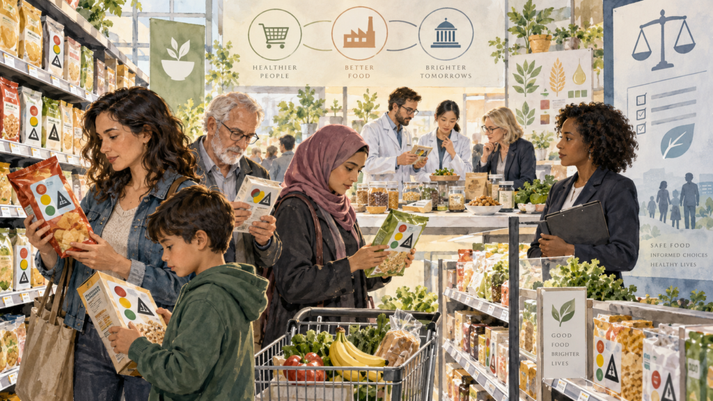 food labelling debate involving consumers, food companies and public health regulation