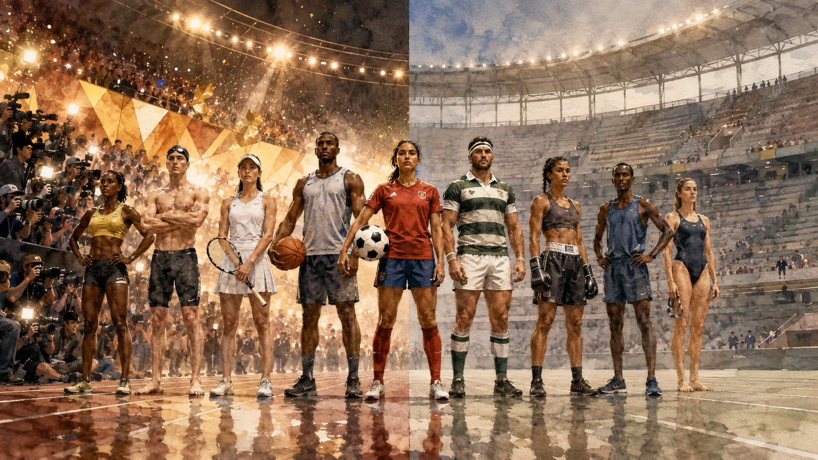 male and female athletes facing differences in pay, media attention and commercial opportunities