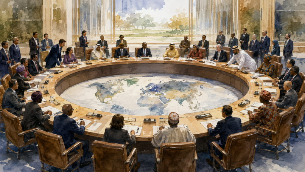 nations debating the balance between global political integration and national sovereignty